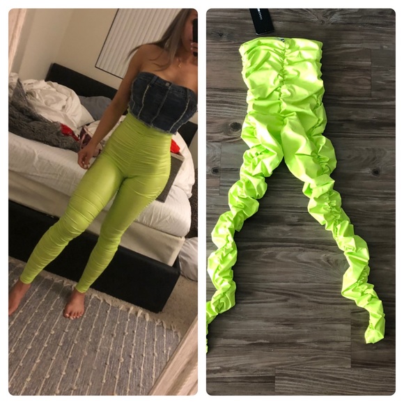 latex stretchy high waist pants